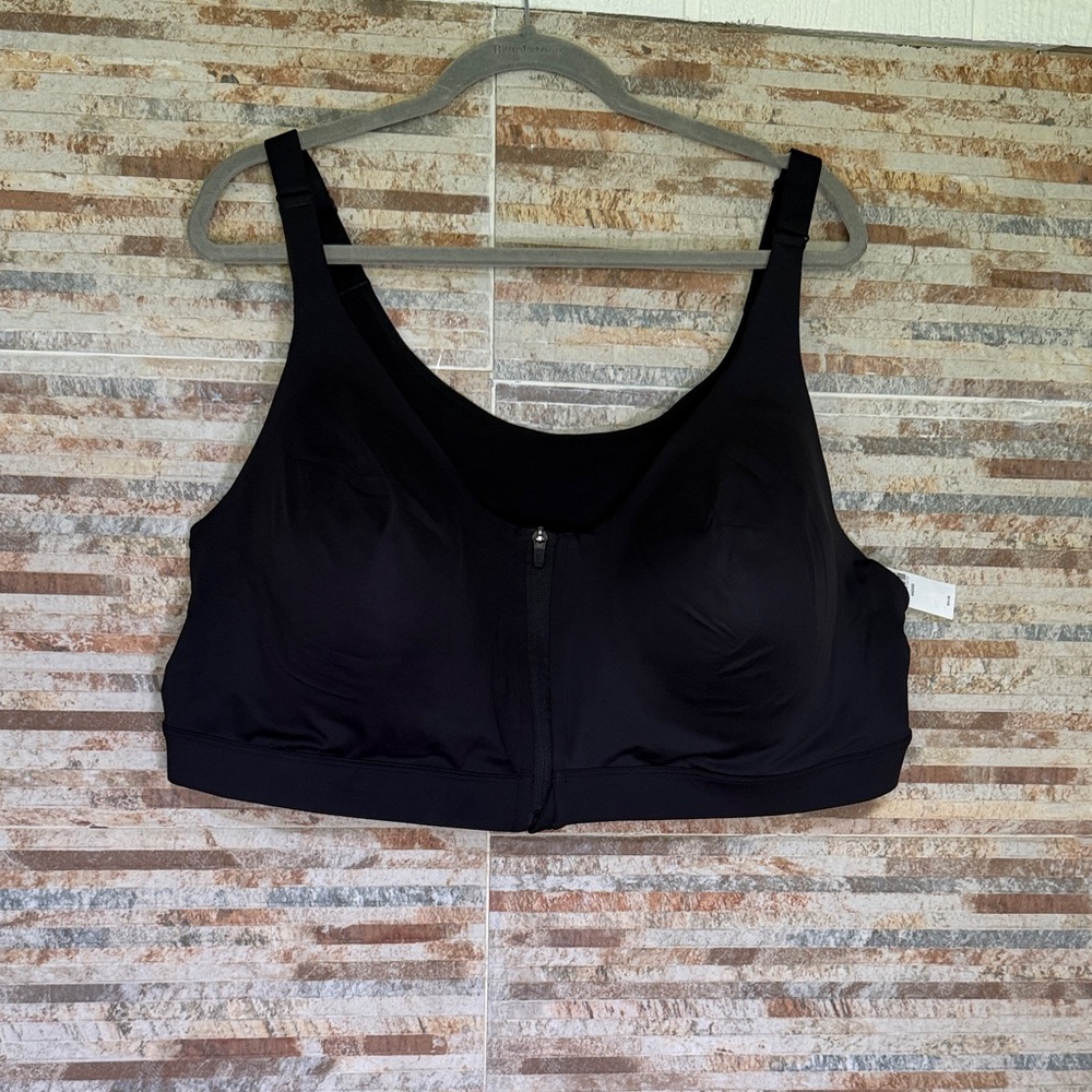 Old Navy Black Front Zip High-Support Sports Bra
